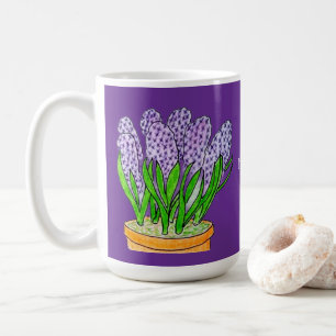 Caneca De Café Hyacintos Roxos em Planter Roxo Real
