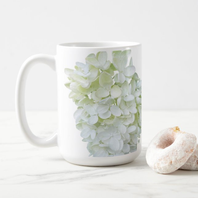 Caneca De Café Hydrangea - Branco - Mug (Com Donut)