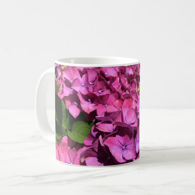 Caneca De Café Hydrangeas (Frente Esquerda)