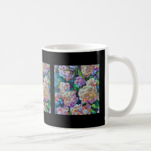 Caneca De Café Hydrangeas Artísticas Hortensia Floral Abstrato Ar