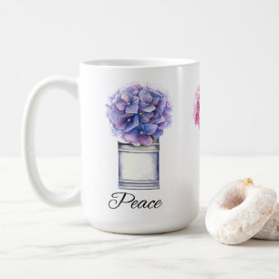 Caneca De Café Hydrangeas de Cores d'Água Inspiracionais