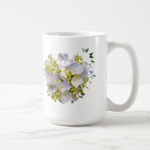 Caneca De Café Hydrangeas em um Coração