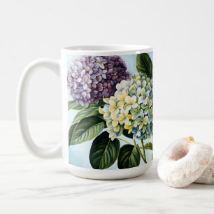 Caneca De Café Hydrangeas - Flor de Pastel Clássico