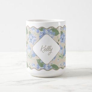 Caneca De Café Hydrangeas Girly Delicate Costeira Personalizada