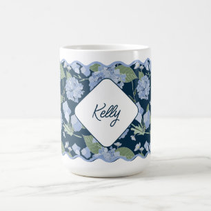 Caneca De Café Hydrangeas Girly Delicate Costeira Personalizada