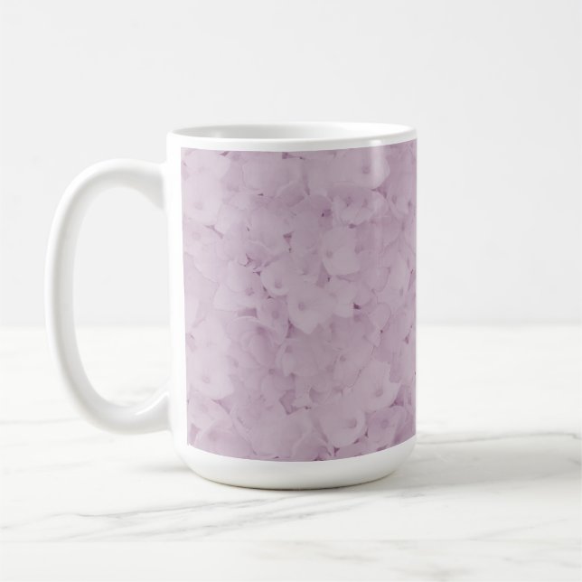 Caneca De Café Hydrangeas Rosa Esbranquiçadas (Esquerda)