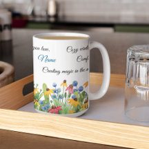 hygge, Nome em Flores Coloridas de Aquarela 15oz