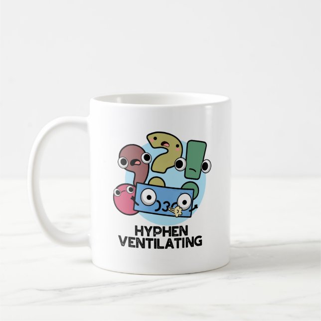 Caneca De Café Hyphen Ventilating Funny Pontuation Pun (Esquerda)