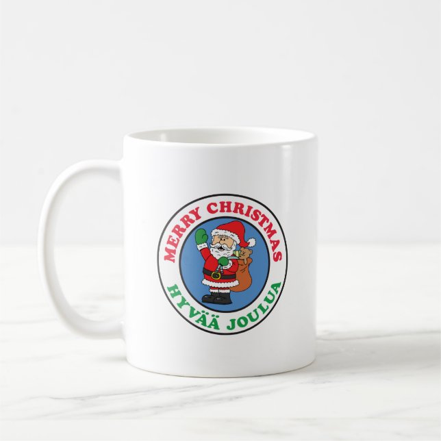 Caneca De Café Hyvaa Joulua Papais noeis de Natal Finlandeses (Esquerda)