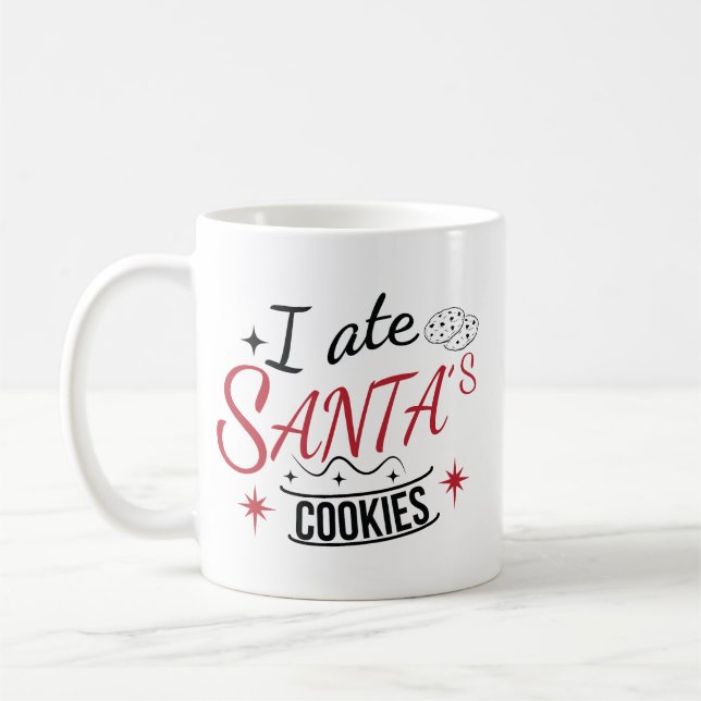 Caneca De Café I Ate Santa's Cookies Funny Christmas (Esquerda)