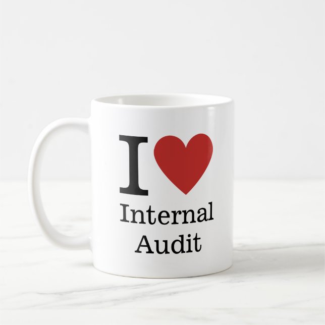 Caneca De Café I ❤️ Auditoria Interna para Funcionários CLIENTES (Esquerda)