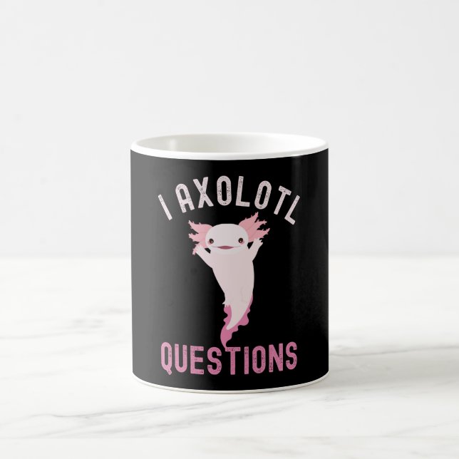 Caneca De Café I Axolotl Perguntas, Cute Engraçado Axolotl (Centro)