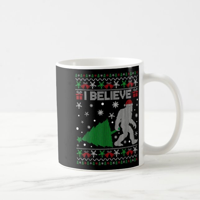 Caneca De Café I Believe Big Foot Sasquatch Christmas  (Direita)