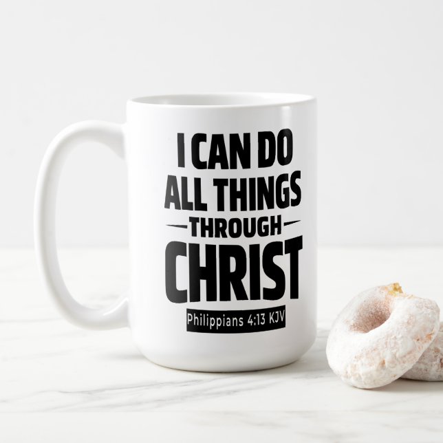 Caneca De Café I Can Do All Things Philippians 4 13 KJV Mug (Com Donut)