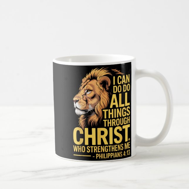 Caneca De Café I Can Do All Things Through Christ, Cross Lino Chr (Direita)