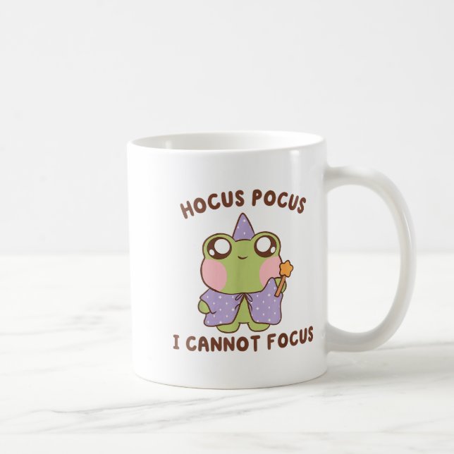 Caneca De Café I Cannot Focus Funny Adhd Sitive Frog  (Direita)