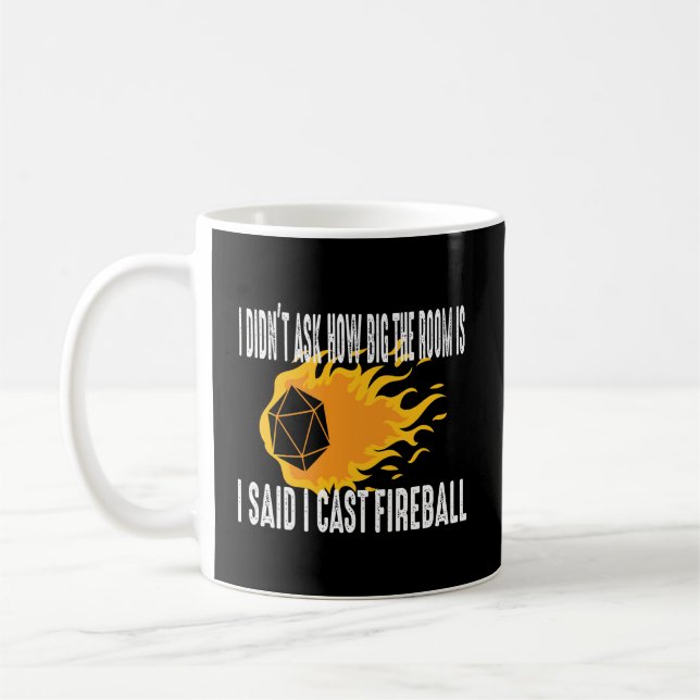Caneca De Café I Cast Fireball Wizard Gift Ttrpg (Esquerda)