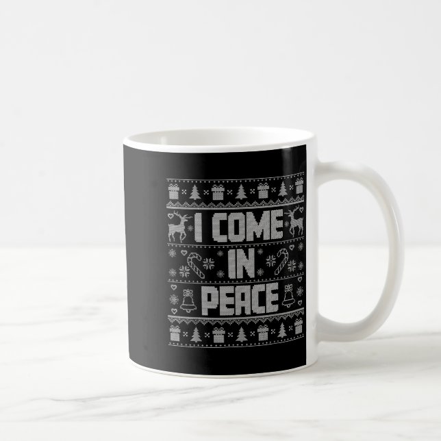 Caneca De Café I Come In Peace Couple Matching Ugly Christmas Swe (Direita)