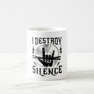Caneca De Café I Destroy Silence Music Coffee Mug