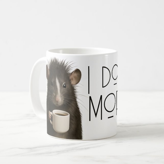 Caneca De Café I don't do mornings funny rat caffeine (Frente Esquerda)