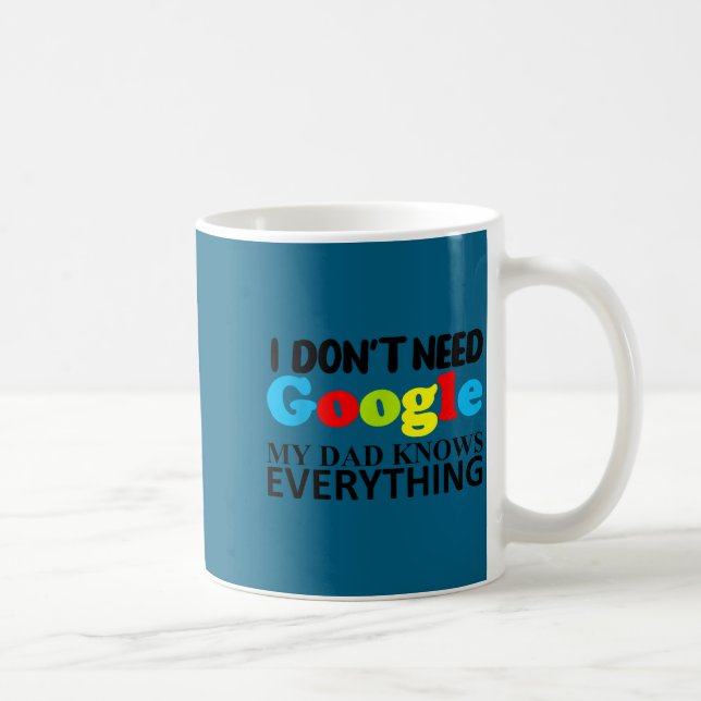 Caneca De Café I Don't Need Google My Dad Knows Everything Daught (Direita)