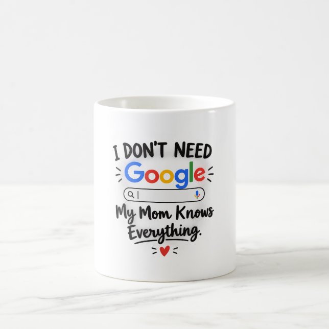 Caneca De Café I Don't Need Google My Mom Knows Everything - MUG (Centro)