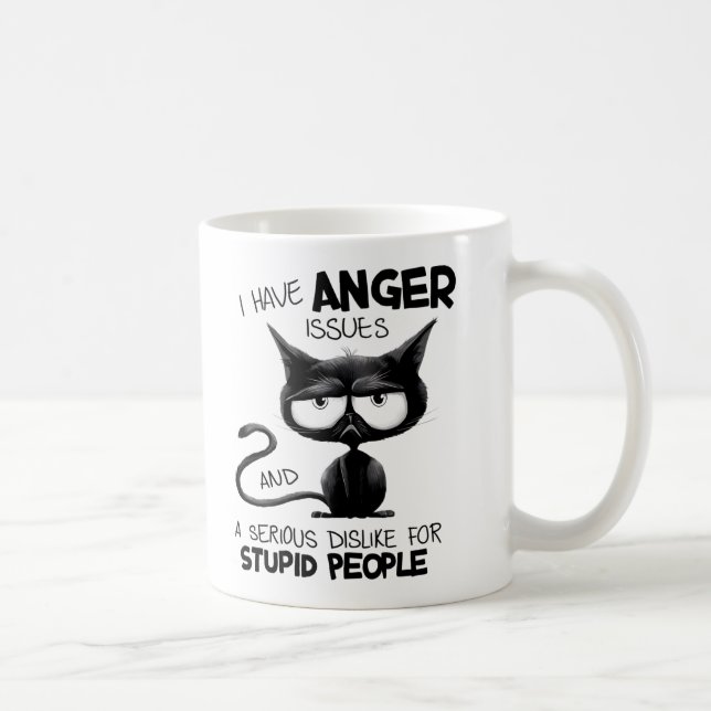 Caneca De Café I Have Anger Issues Funny Cat Lover Gift  (Direita)