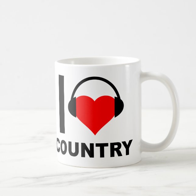 Caneca De Café I Hearny Country Engraçado Mug (Direita)