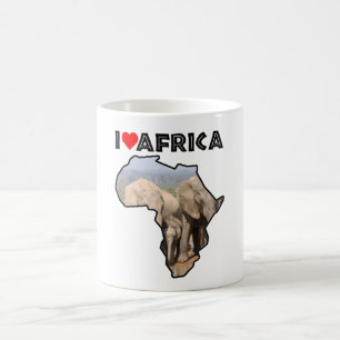 Caneca De Café I Heart Africa Map Africa Wildlife Elephant Social