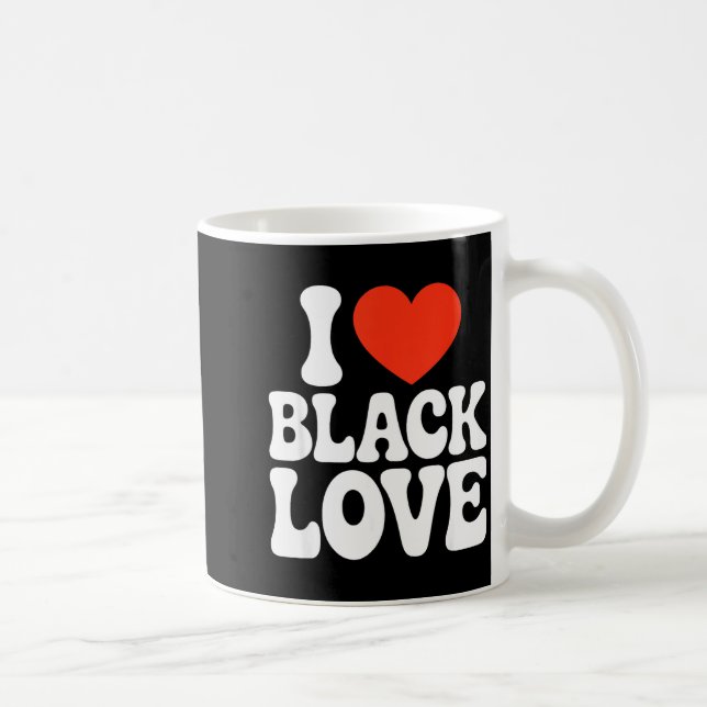 Caneca De Café I Heart Black Love Couple Matching Couples African (Direita)