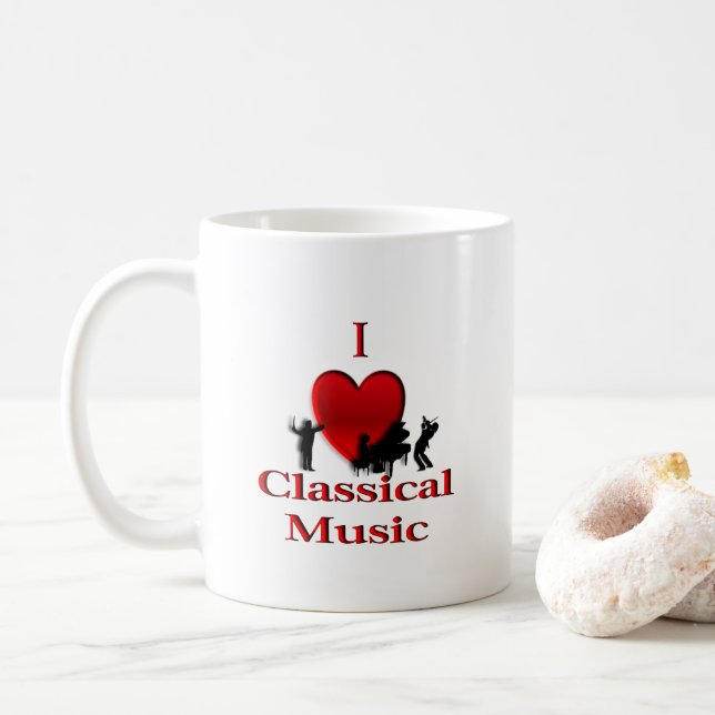 Caneca De Café I Heart Classical Music (Com Donut)