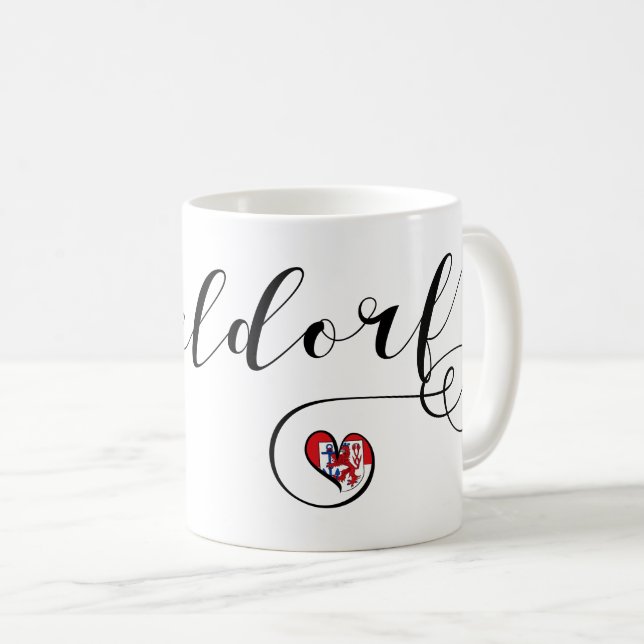 Caneca De Café I Heart Düsseldorf, Flag, Alemanha (Frente Esquerda)