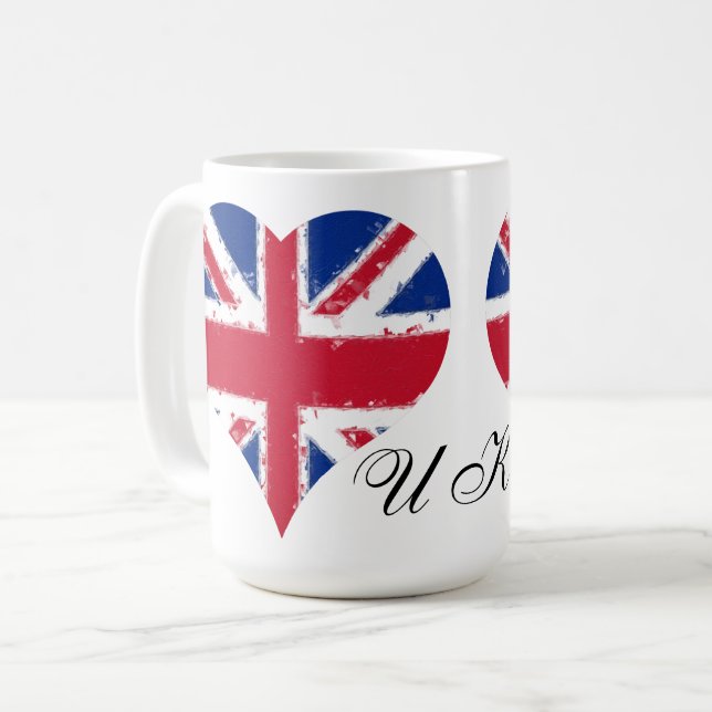 Caneca De Café I Heart England UK Flag (Frente Esquerda)