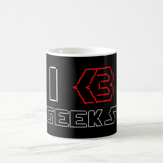 Caneca De Café I Heart Geeks ASCII ART (Centro)