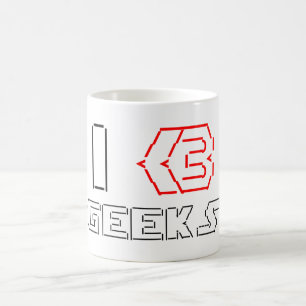 Caneca De Café I Heart Geeks ASCII ART