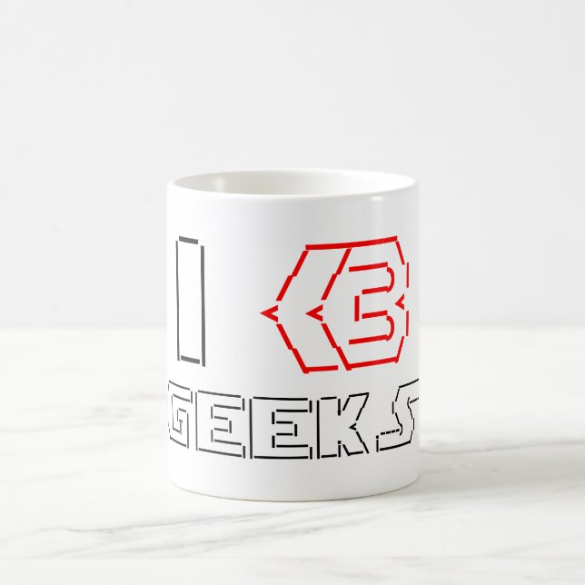 Caneca De Café I Heart Geeks ASCII ART (Centro)