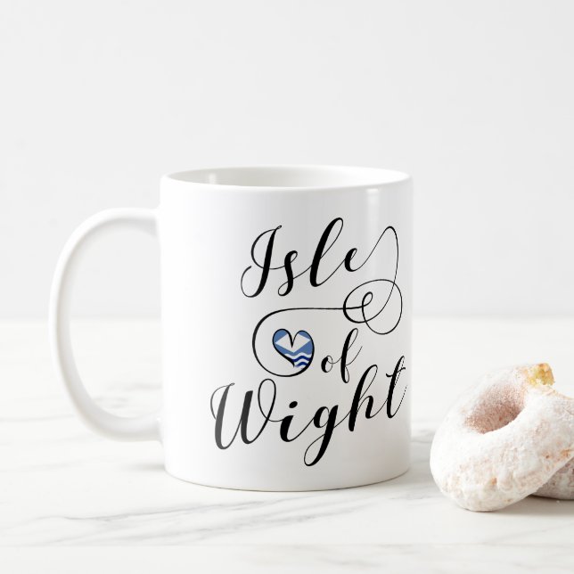 Caneca De Café I Heart Isle of Wight Flag (Com Donut)
