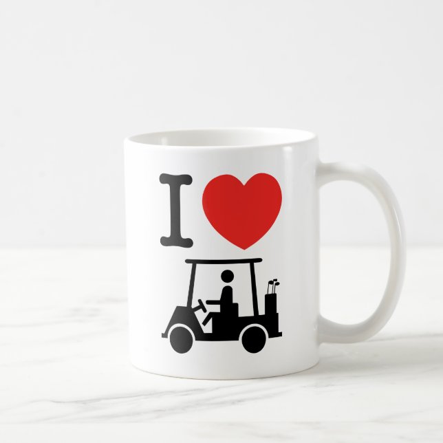 Caneca De Café I Heart (Love) Golf Cart (Direita)