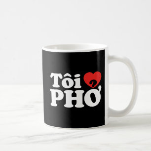 Caneca De Café I Heart (Love) Pho (Tôi9PHỞ) Língua vietnamita