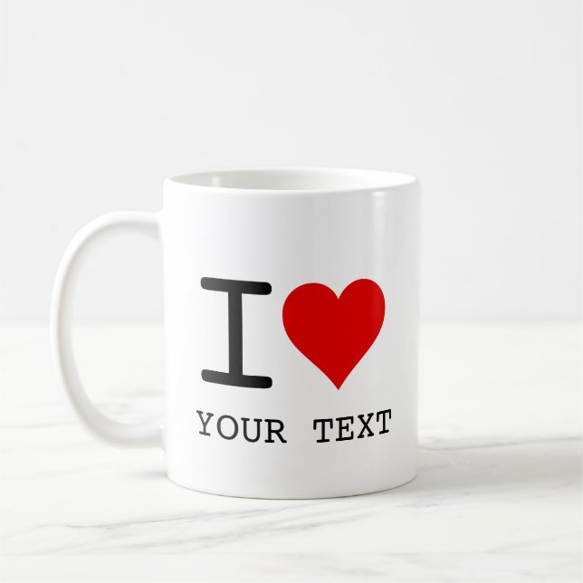 Caneca De Café I Heart Love Template (Esquerda)
