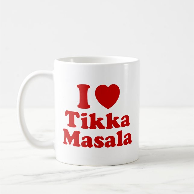 Caneca De Café I Heart (Love) Tikka Masala (Esquerda)
