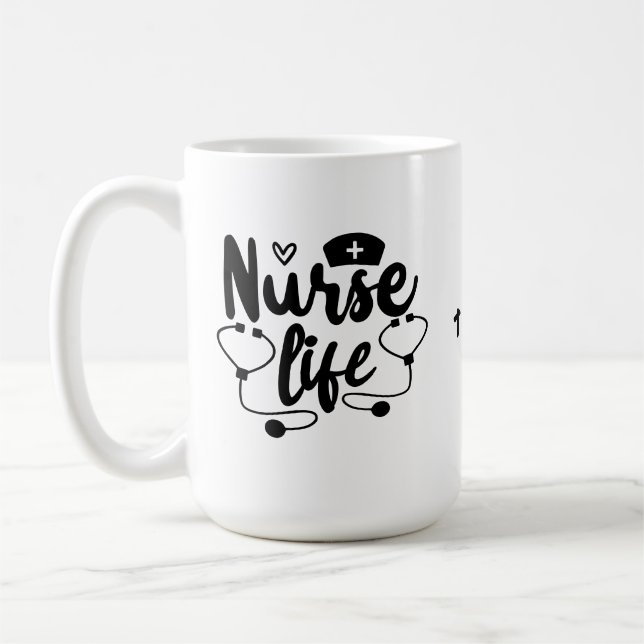 Caneca De Café I Heart Nurse Life | Enfermeira Engraçada (Esquerda)