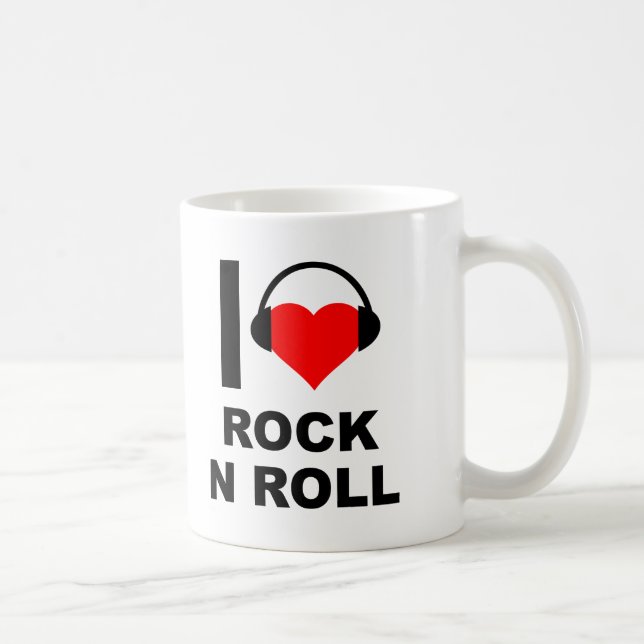 Caneca De Café I Heart Rock Funny Mug (Direita)