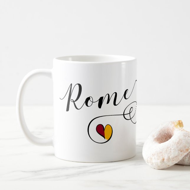 Caneca De Café I Heart Roma, Roma, Itália (Com Donut)