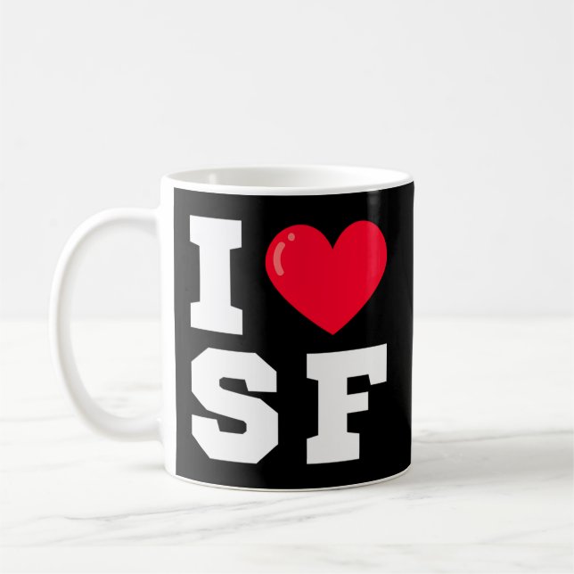 Caneca De Café I Heart Sf Athletic Font (Esquerda)