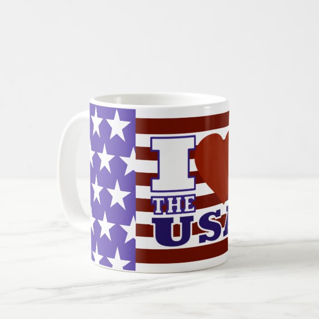 Caneca De Café I "Heart" The USA - Mug (Frente Esquerda)