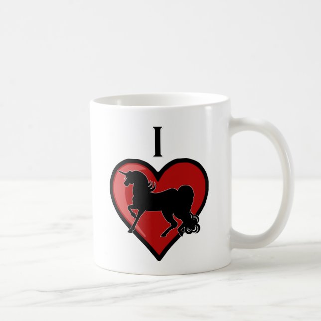 Caneca De Café I Heart Unicorns (Direita)