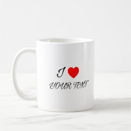 Caneca De Café I heart your text Mug