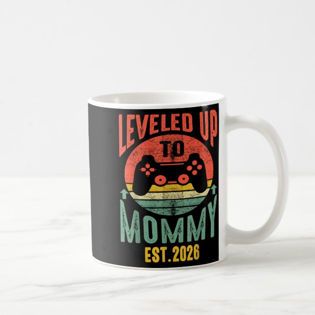 Caneca De Café I Leveled Up To Mommy 2026 Pregnancy Announcement  (Direita)