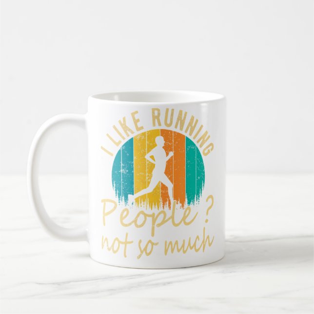 Caneca De Café I Like Running People Not So Much Funny Running (Esquerda)